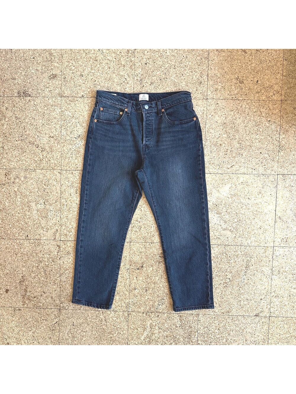 Levi's 501 Crop Jeans Women's W30 L26 Gray High Rise Straight Leg Button Fly